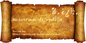 Weintraub Árpád névjegykártya